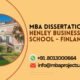 MBA dissertation help Henley Business School - Finland.mbaprojects.net.in