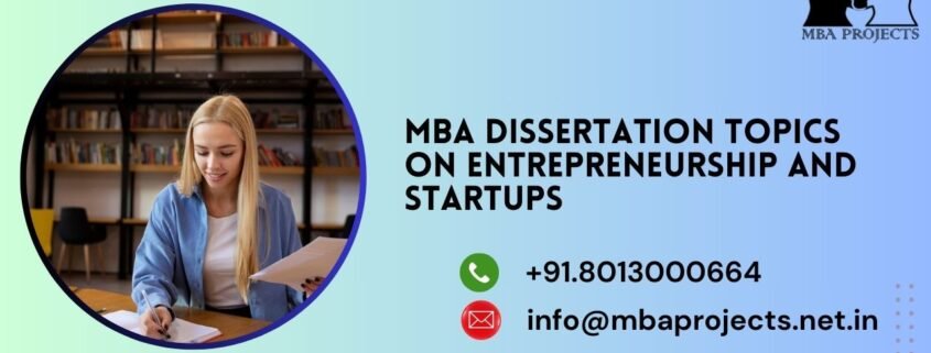 MBA Dissertation Topics on Entrepreneurship and Startups