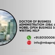 Doctor of Business Administration (DBA) Alfred Nobel Open Business School writing help