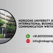 Horizons University DBA in International Business Communication writing help