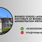 Business School Lausanne Doctorate of Business Administration Writing Help