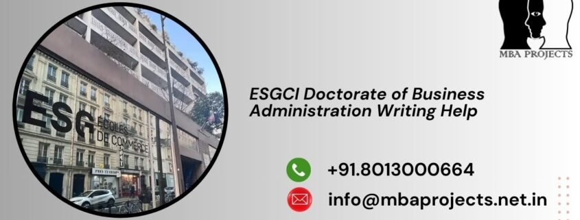 ESGCI Doctorate of Business Administration Writing Help
