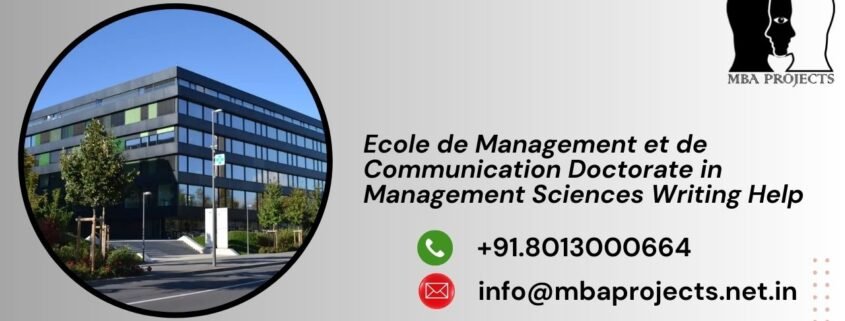 Ecole de Management et de Communication Doctorate in Management Sciences Writing Help