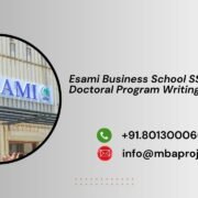 Esami Business School SSM/ESAMI Doctoral Program Writing Help