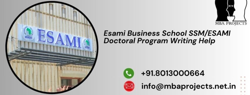 Esami Business School SSM/ESAMI Doctoral Program Writing Help