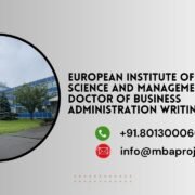 European Institute of Applied Science and Management Doctor of Business Administration Writing Help