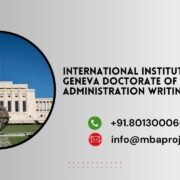 International Institute in Geneva Doctorate of Business Administration Writing Help