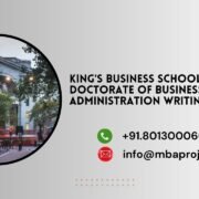 King's Business School Doctorate of Business Administration Writing Help