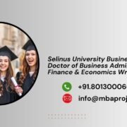 Selinus University Business School Doctor of Business Administration in Finance & Economics Writing Help