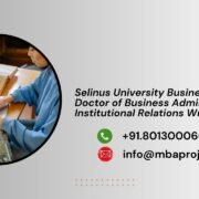 Selinus University Business School Doctor of Business Administration in Institutional Relations Writing Help