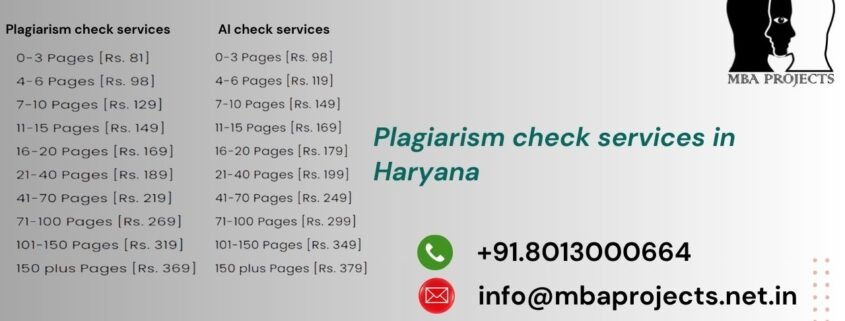 Plagiarism check services in Haryana